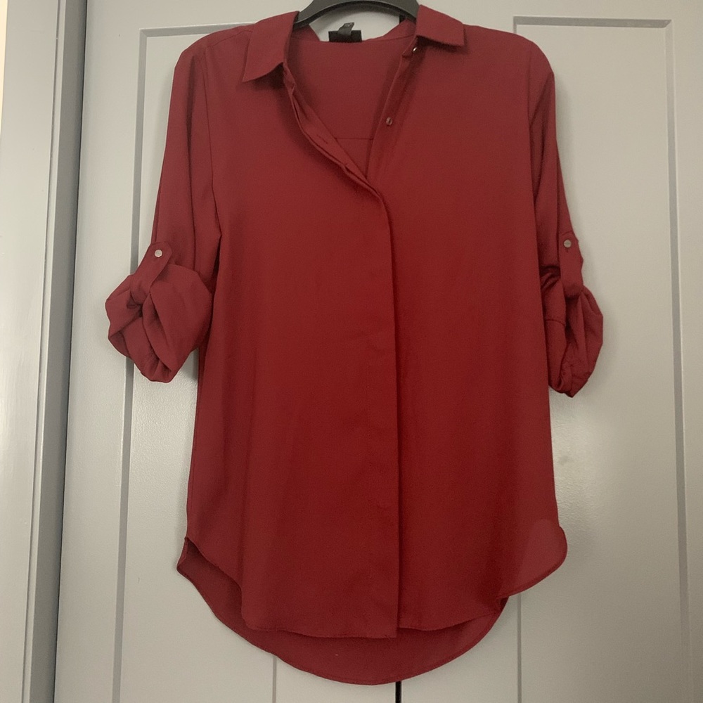 Maroon Dress Top